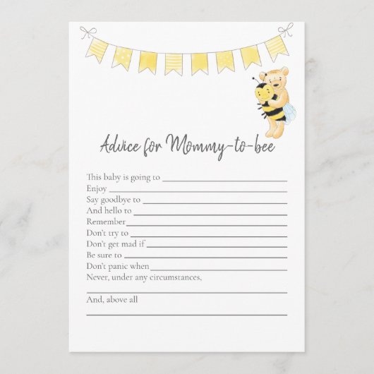 Programme Conseil Pour Maman-To-Be Jeu Teddy Bear Card (Devant)