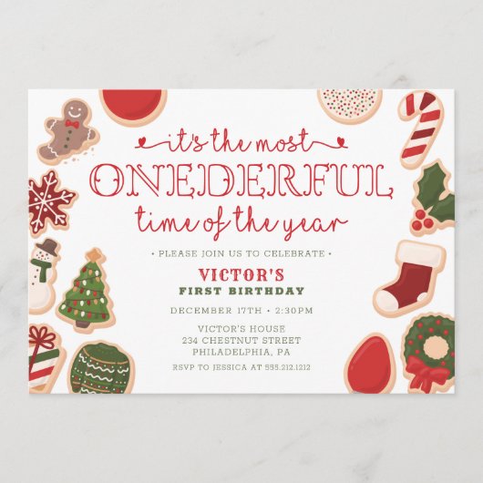 Programme Cookie de Noël Onederday fête d'anniversaire (Devant)