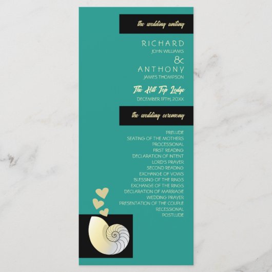 Programme Coquillage et Coeurs, Mariage plage (Devant)