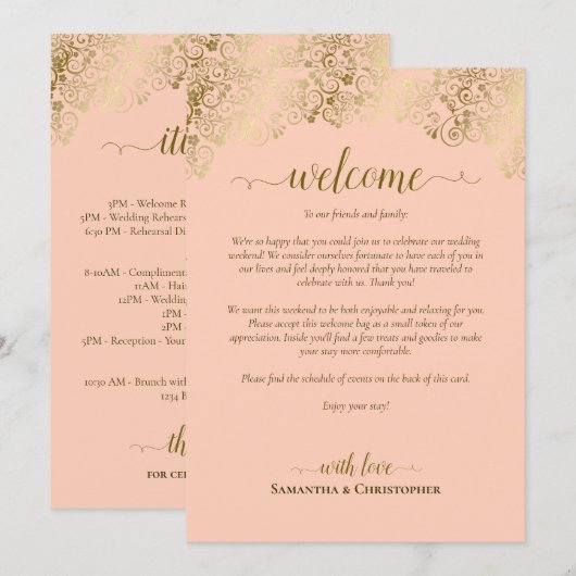 Programme Corail Mariage Accueil & Itinéraire Péché & Or (Devant / Derrière)
