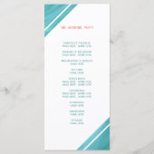 Programme Corail moderne élégant Mariage Turquoise (Dos)