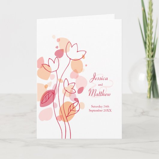 Programme Corail moderne rouge confetti pétales de fleurs Ma (Devant)