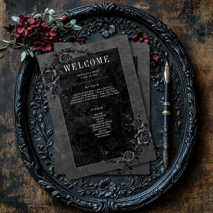 Programme Corbeau noir gothique et Mariage Rose noir