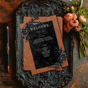 Programme Corbeau noir gothique et Mariage rouille Rose noir