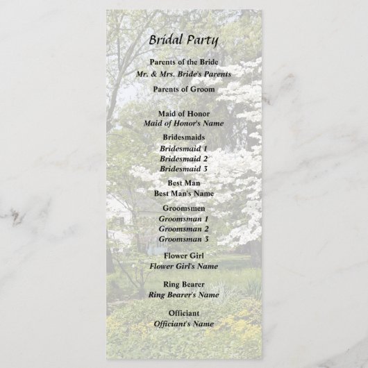 Programme Cornouiller en Fleurs (Dos)