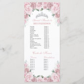 Programme Cortège Floral Rose Tendre de Quinceañera Commande (Dos)