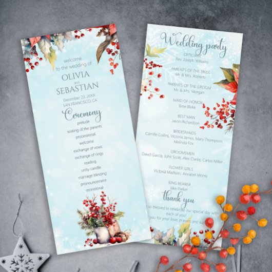 Programme Cosy Winter Rowan bouquet Mariage