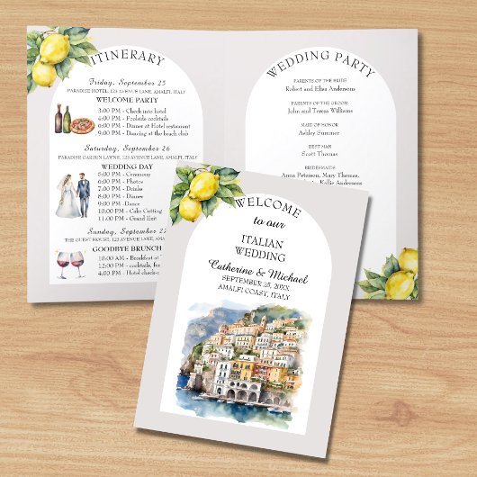 Programme Côte d'Amalfi Italie Aquarelle Destination Mariage