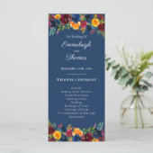 Programme Couleurs vives Aquarelle Marine bleu Mariage Flora (Debout devant)