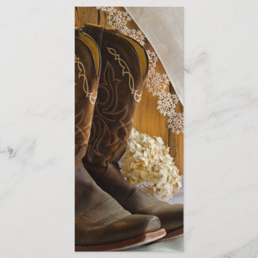 Programme Country Boots and Lace Western Wedding Program (Devant)