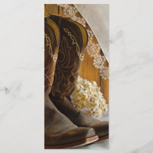 Programme Country Boots and Lace Western Wedding Program