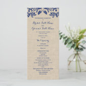 Programme Country Garden et Burlap Wedding Program (Debout devant)