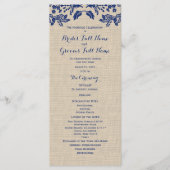 Programme Country Garden et Burlap Wedding Program (Devant)