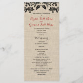 Programme Country Garden et Burlap Wedding Program (Devant)