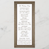 Programme Country Rustic Horseshoe Sur Burlap Mariage (Dos)