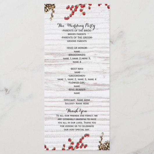 Programme Country Winter Holiday Berries & Pine Cone Program (Dos)