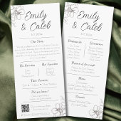 Programme Couple Faits Mariage floral noir et blanc