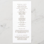 Programme Couronne de feuilles rustique tombant pour mariage (Dos)