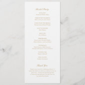 Programme Couronne en or Monogramme Élégant Mariage (Dos)