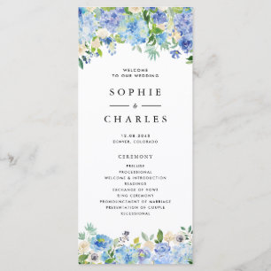 Programme Couronne florale de mariage aux hortensias bleus a