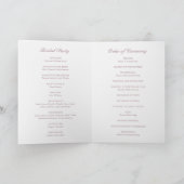 Programme Couronne Mauve Monogramme Élégant Mariage (Intérieur)