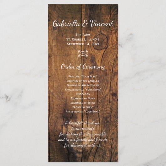 Programme Cowboy Boots and Daisies Western Wedding Program (Dos)