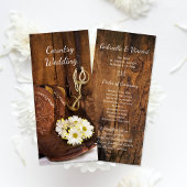 Programme Cowboy Boots and Daisies Western Wedding Program