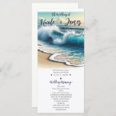 Programme Crashing Ocean Waves Coastal Beach Wedding Program (Devant / Derrière)