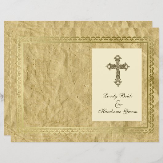 Programme Croix catholique vintage (Devant / Derrière)