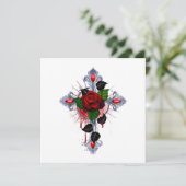 Programme Croix d'argent avec une rose rouge (Debout devant)
