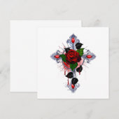 Programme Croix d'argent avec une rose rouge (Devant / Derrière)