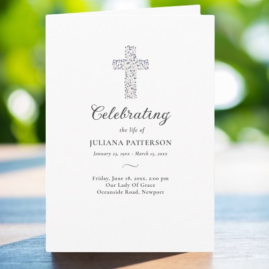 Programme Croix florale Photo Funérailles Ordre de service