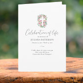 Programme Croix Rose florale Photo Funérailles Ordre de serv