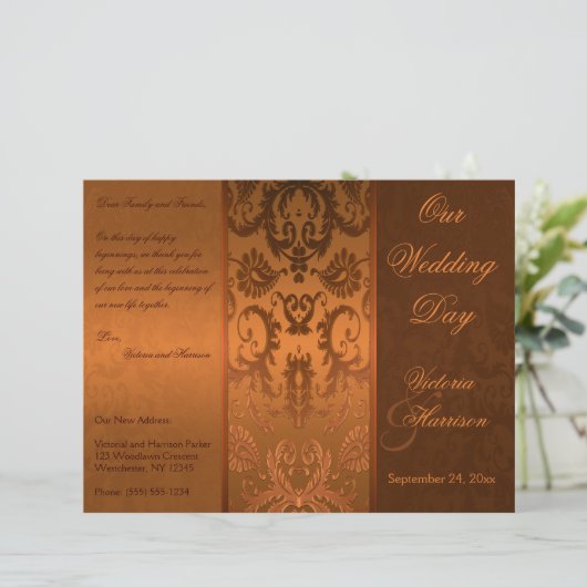 Programme Cuivre et Mariage damassé Brown (Debout devant)