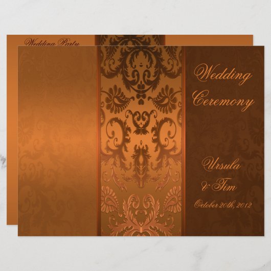 Programme Cuivre et Mariage damassé Brown (Devant / Derrière)