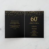 Programme Custom Elegant Black & Gold confetti 60th Birthday (Intérieur)