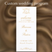 Programme Custom Monogram Elegant Modern Gold Wedding