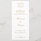 Programme Custom Monogram Elegant Modern Gold Wedding (Devant)