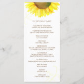 Programme Cute Mariage de tournesol aquarelle (Dos)