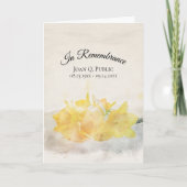 Programme Daffodiles Jaunes Aquarelle Service funéraire Plié (Devant)