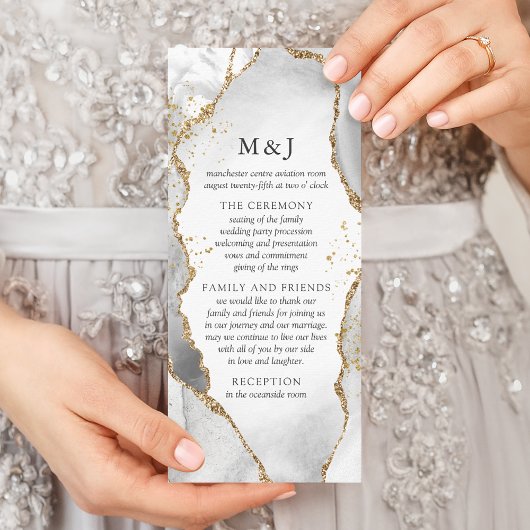 Programme d'agrafage blanc, or et gris