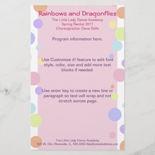 Programme Dance Considérant (Dos)