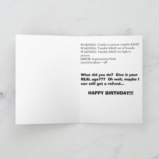 Programme d'anniversaire (Intérieur)