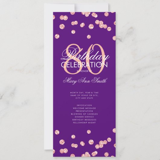 Programme d'anniversaire 80e Rose Gold Marine Part (Devant)