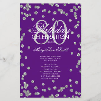 Programme d'anniversaire 80th Silver Purple Partie