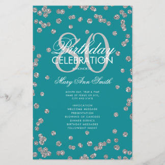Programme d'anniversaire 80th Silver Turquoise Par