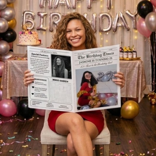 Programme d'anniversaire de journaux unique Infogr