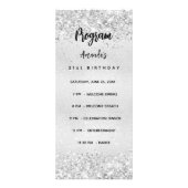 Programme d'anniversaire Menu confetti argent (Devant)