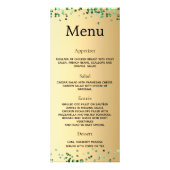 Programme d'anniversaire Menu or vert (Dos)