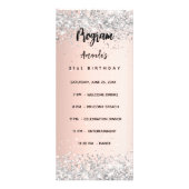 Programme d'anniversaire Menu rose or argent argen (Devant)